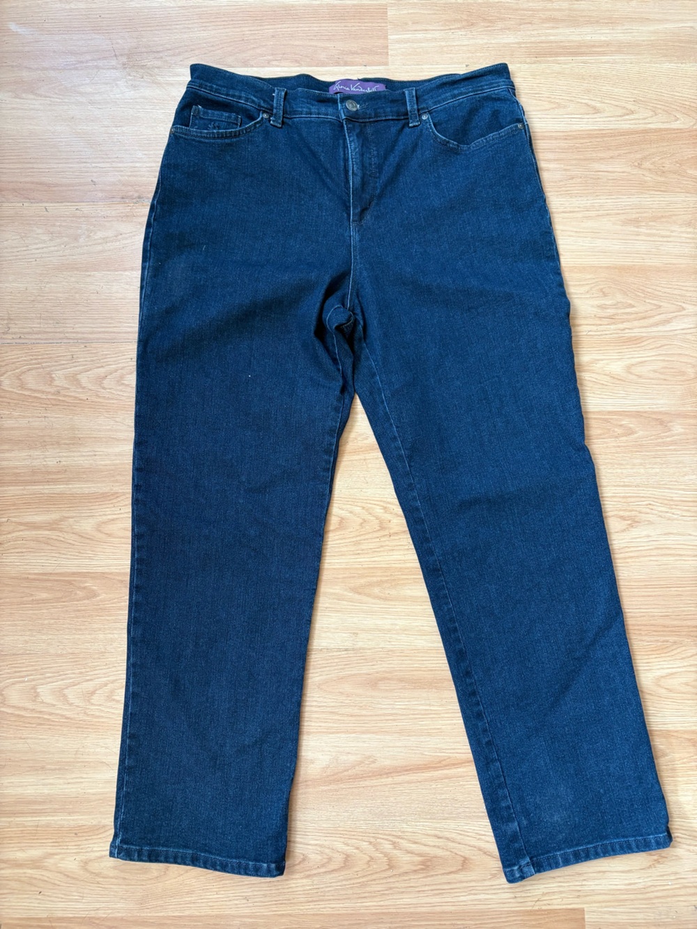 Gloria Vanderbilt Amanda Straight Leg Dark Blue Jeans Sz 16